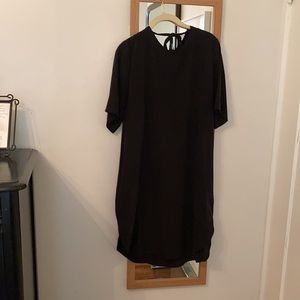 Black Silk COS shift T-shirt dress. Size medium to large